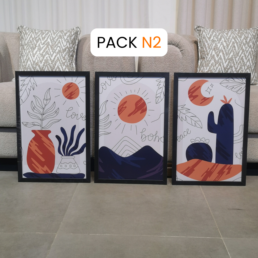 باك 3 لوحات.. تبدل جو المكان 180 درجة (40cm x 60cm)